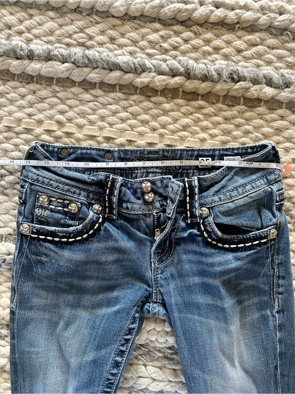 Y2K Miss Me Women's Dark Blue Bootcut Jeans size 25 - Picture 6 of 9